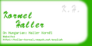 kornel haller business card