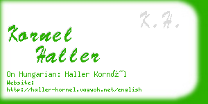 kornel haller business card